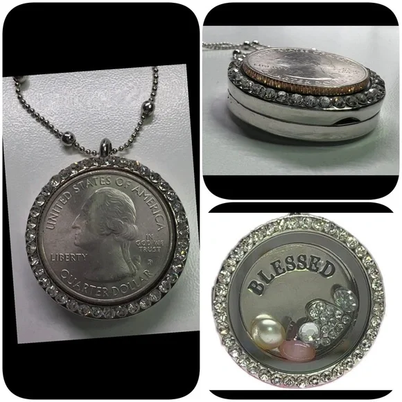 Interchangeable BLESSED Shaker Locket Ball Chain Necklace - Picture 4 of 5